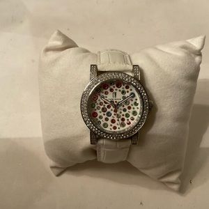 Capri Watch SMALL face white leather band watch